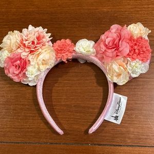Disney Parks Mickey Minnie Mouse headband ears- pink floral